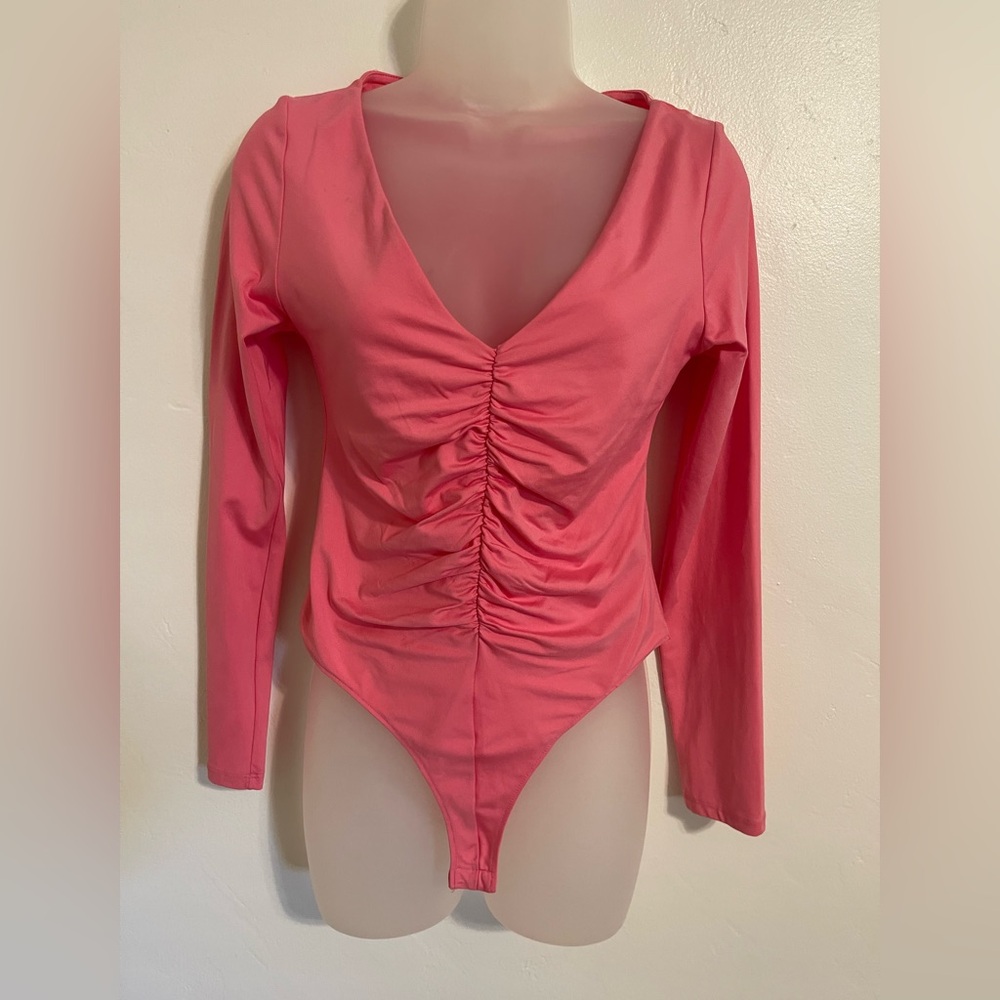 Zara Pink Ruched Bodysuit
